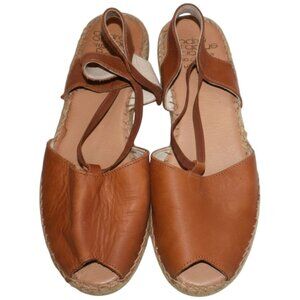 Andre Assous Tan Leather Espadrille Sandals 11 Coastal Boho Resort